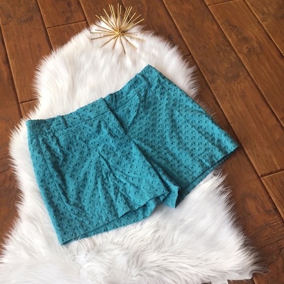 LOFT Pants - LOFT New Turquoise Eyelet Shorts - Size 10
